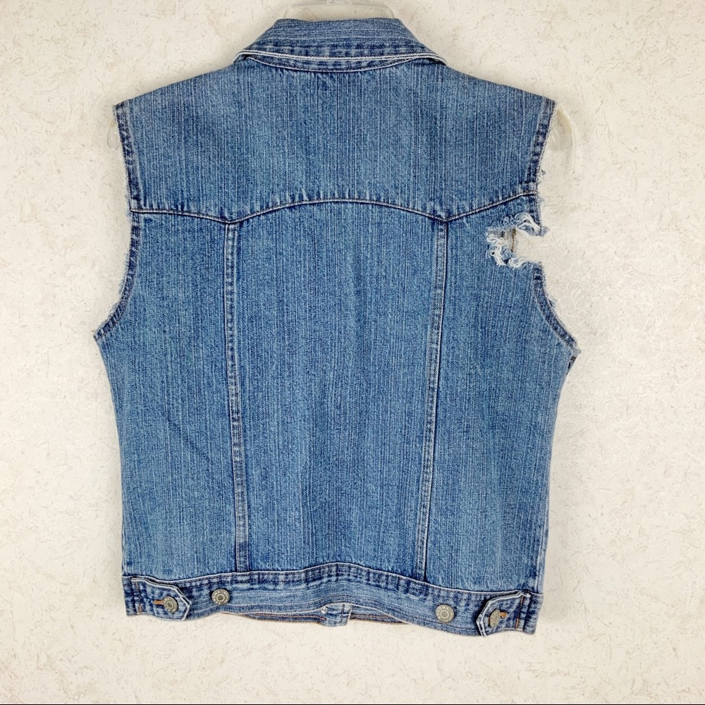 Sonoma distressed denim button up vest - Picture 5 of 8